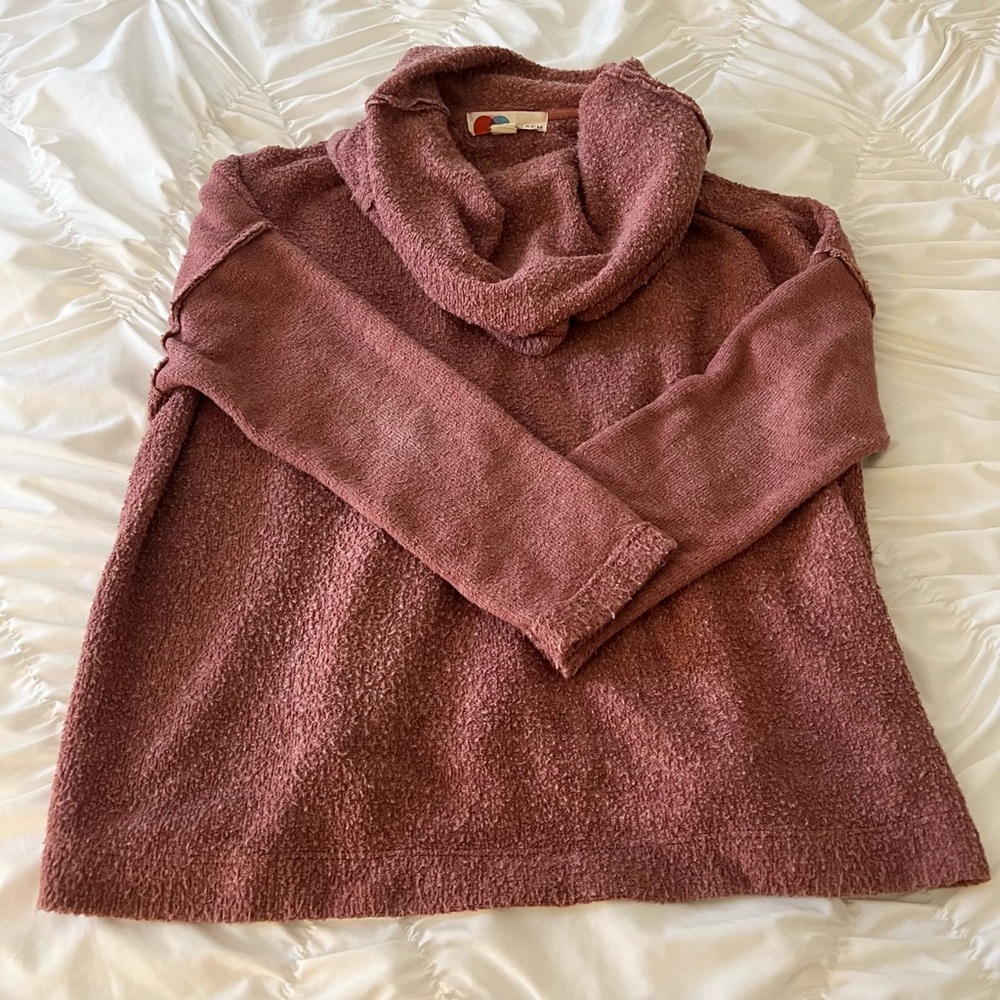 Free People beach collection pink/mauve/pale red oversized sweater